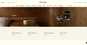 Aesop website content
