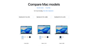 Apple product comparison tool
