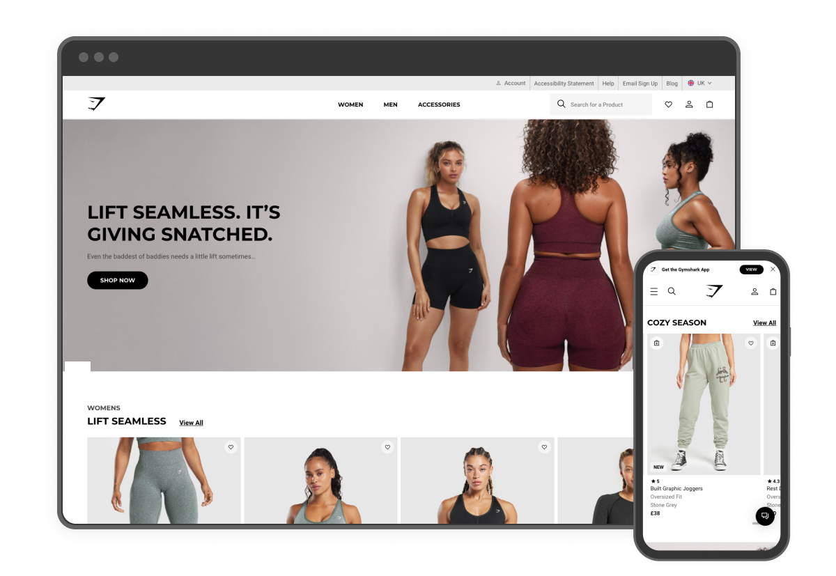 GymShark ecommerce website
