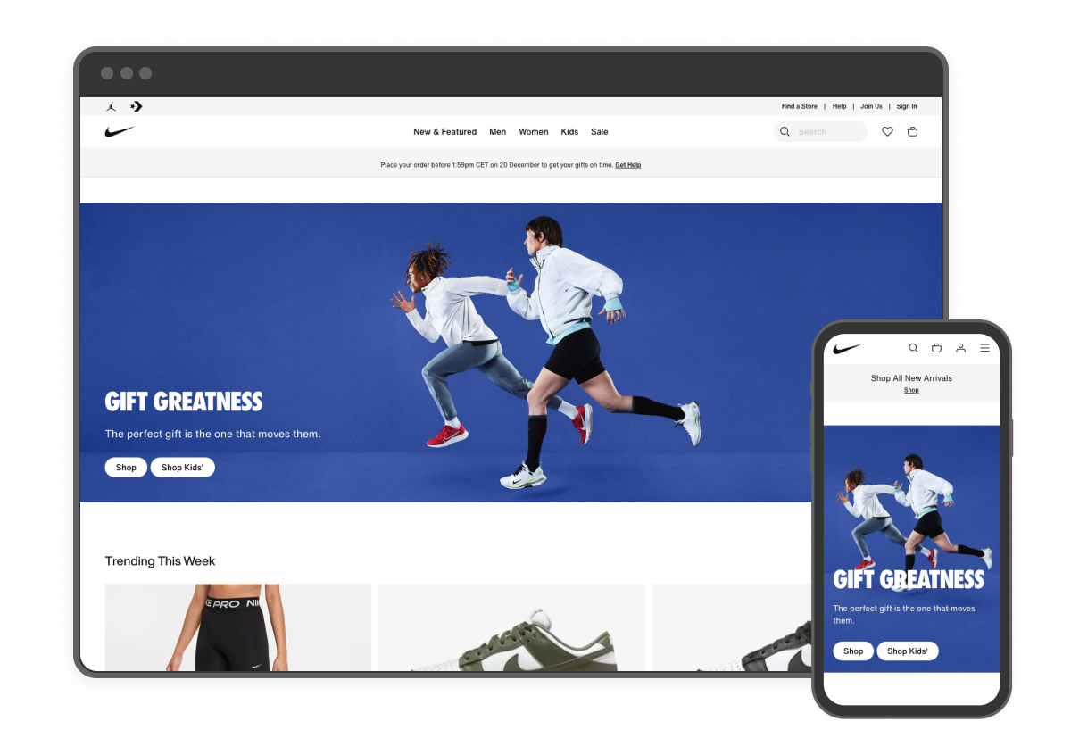 Nike ecommerce website