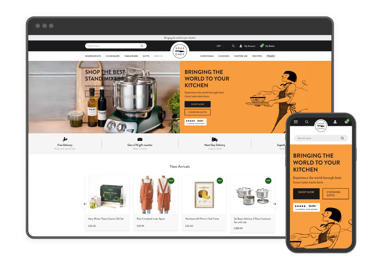 Sous Chef ecommerce website