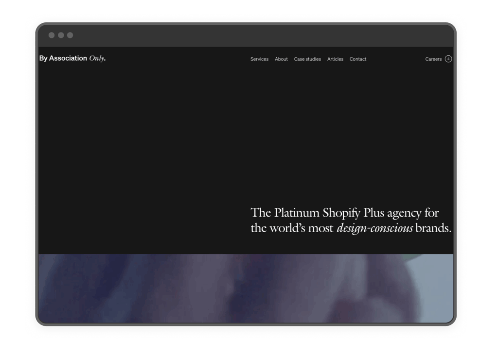 By Association Only Shopify agency