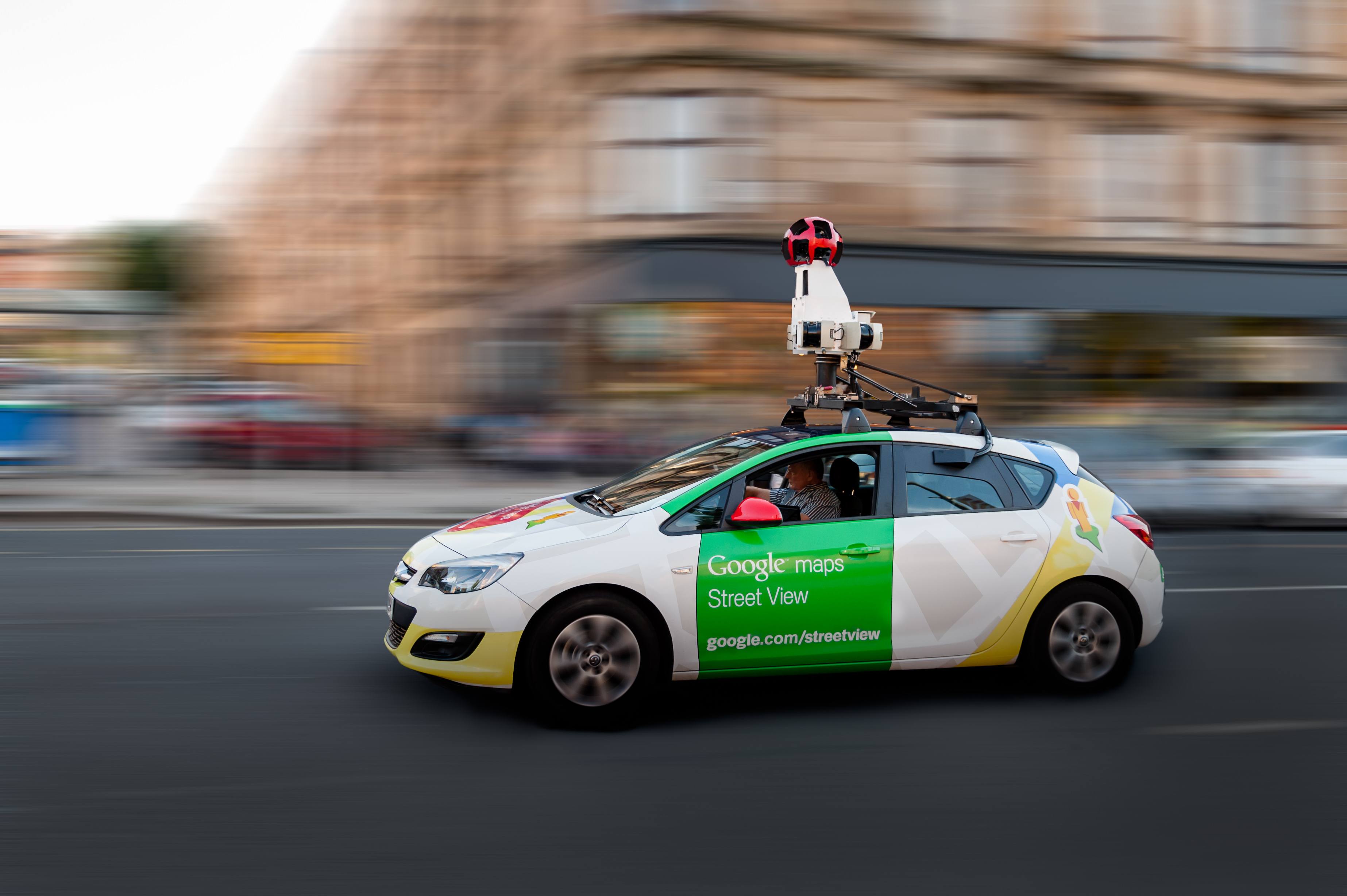 A Google Street View surveys the city street on July 17 2014 in Glasgow.