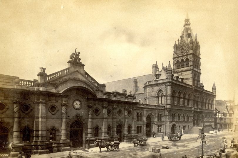 Northgate-Street-showing-Market-Hall-entrance-and-Town-Hall-Picture-by-Cheshire-Image-Bank
