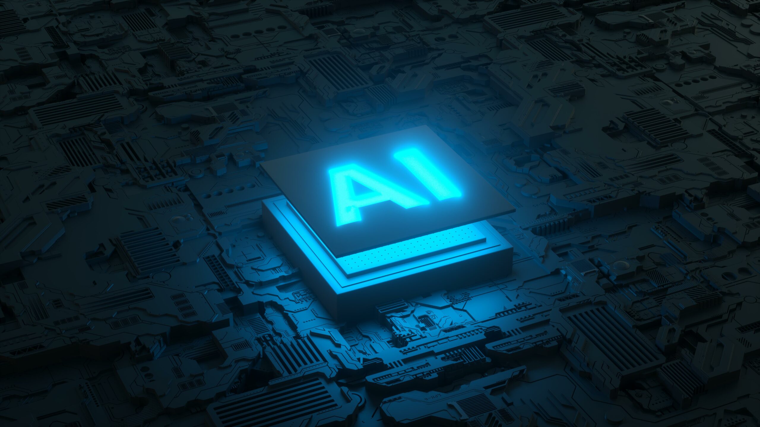 Circuit Board And Ai Micro Processor Artificial Intelligence Scaled