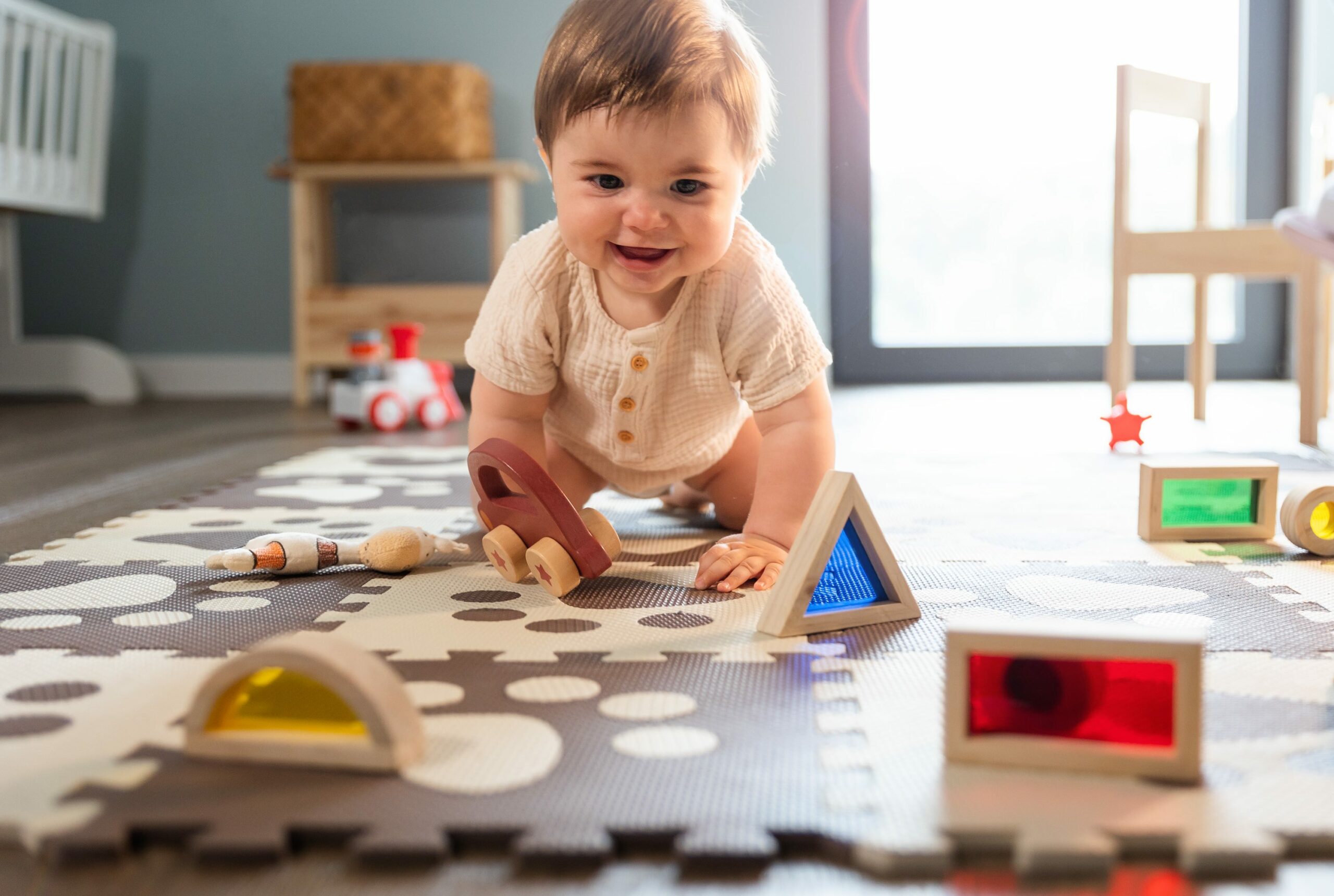 Cute Happy Baby Boy Playing Toys Scaled