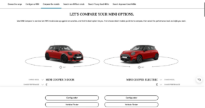 MINI product comparison tool